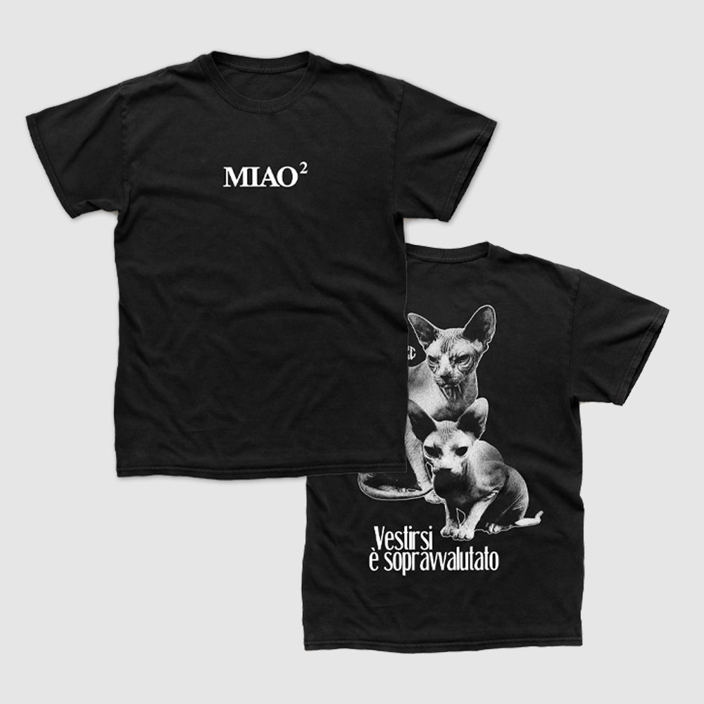 COMA_COSE / "MIAO2" Black T-Shirt